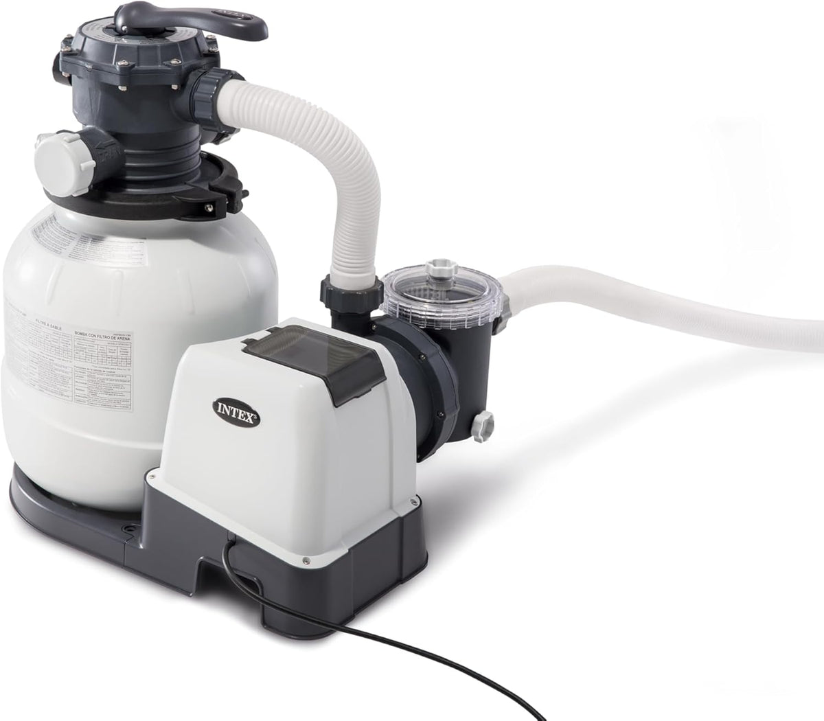 Intex 26642 Pompa a Sabbia I.1, Flusso d'Acqua 3.500 l/h, Flusso di Sistema 2.000 l/h(Water flow 10500 L/h/Chlorinator Free)