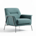 Poltrona in tessuto verde acqua con struttura in metallo dimensioni 80 x 80 x 80cm