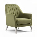 Poltrona moderna in tessuto verde con piedi in metallo 70 x 80 x 85cm