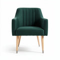 Poltrona verde in tessuto con gambe in legno 70 x 70 x 80cm
