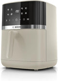 Bosch Serie 4 Friggitrice ad Aria MAF462B0, Air Fryer 6,1 L, 7 Programmi, Doppia Resistenza, Funzioni Defrost e Mantenimento in Caldo, Touchscreen, Cottura fino al 60%* Più Veloce, Nero(Beige)