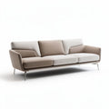 Divano moderno in tessuto beige con struttura in metallo 200 x 80 x 90cm