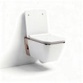 Toiletto sospeso in ceramica bianca con scocca in rame dimensioni 70 x 40 x 35cm