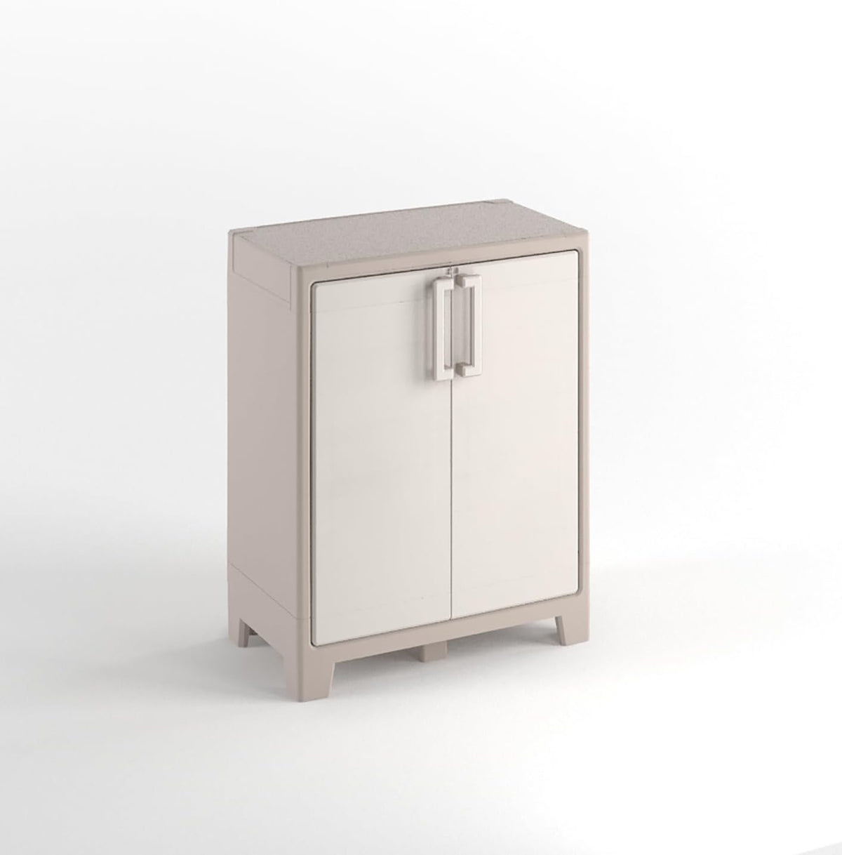 Keter Gulliver Low Wardrobe with 2 Adjustable Shelves, Sand/Beige, 80 x 44 x 100 H cm(80x44x100 cm)