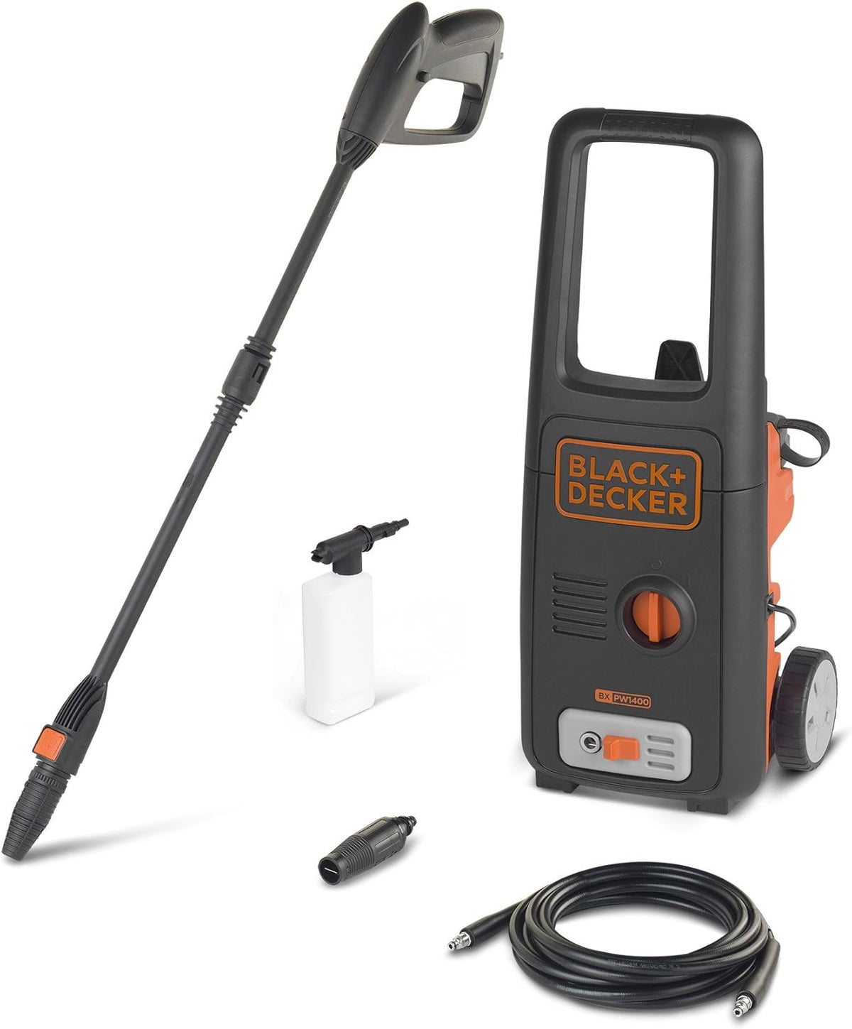 BLACK+DECKER BXPW1600PE High Pressure Washer with Patio Cleaner and Fixed Brush (1600 W, 125 bar, 420 l/h)(Base/1400 W)