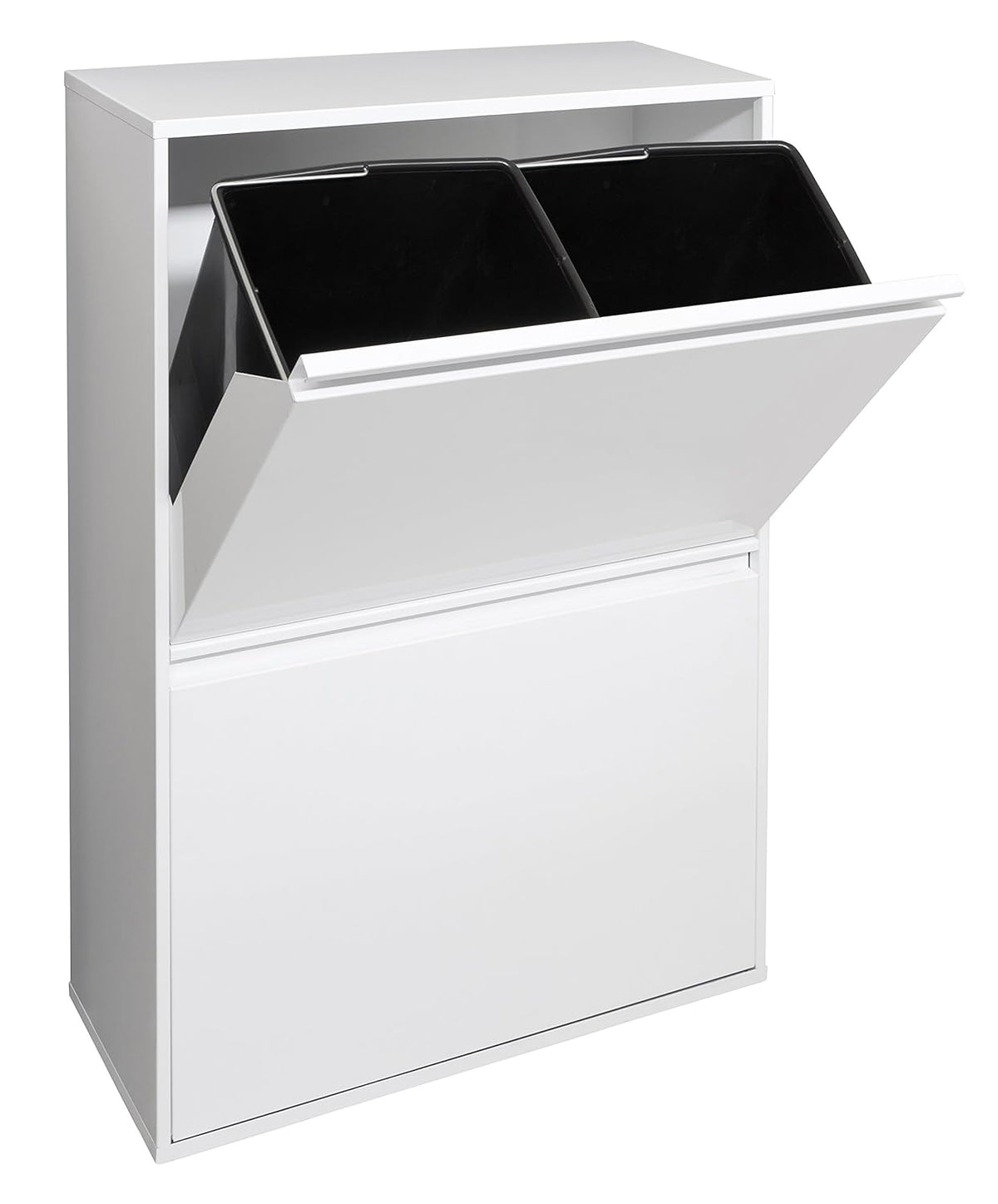 ARREGUI Basic CR601-B Pattumiera Differenziata 4 Scomparti | 4x17 L (68 L) | Contenitore in Acciaio da Interno | Mobile per Raccolta Differenziata | Cestino per Spazzatura da Cucina e Ufficio | Bianco(Bianco/4 x 17 L (68 L))