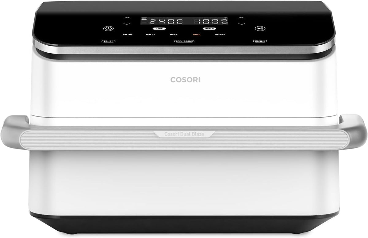 COSORI Friggitrice ad Aria 10 Litri, 7 in 1 Doppia Resistenza TwinFry con Doppio Cestello 5L+5L e Separatore Rimovibile, 2800W Air Fryer WiFi, 40-240℃, 70 Ricette Online, TF-102S(Twinfry TF102S-FR/Bianco)