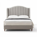 Letto matrimoniale in tessuto grigio con testiera imbottita dimensioni 200 x 160 x 120cm
