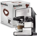 Breville PrimaLatte Macchina da caffè, Macchina per caffè espresso, cappuccino e latte, Pompa italiana da 15 bar, Montalatte automatico, Compatibile con capsule ESE, Rosso VCF046X(Bianco)