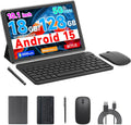 2 in 1 10 Inch Android 11 Expandable Keyboard 4GB + 64GB + 512GB Dual Camera IPS Display WiFi Bluetooth Long Battery Life Certified Google Tablet PC Black(2-Black)