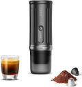 CERA+ macchina caffe portatile Epresso Autoriscaldante, Fino 8 Tazze per Carica  20Bar,3 * 4500mAh,CERApresso Compatibile con Cialde NS Caffè Macinato,Macchina Caffè Elettrica Campeggio,Ufficio Auto(Black)
