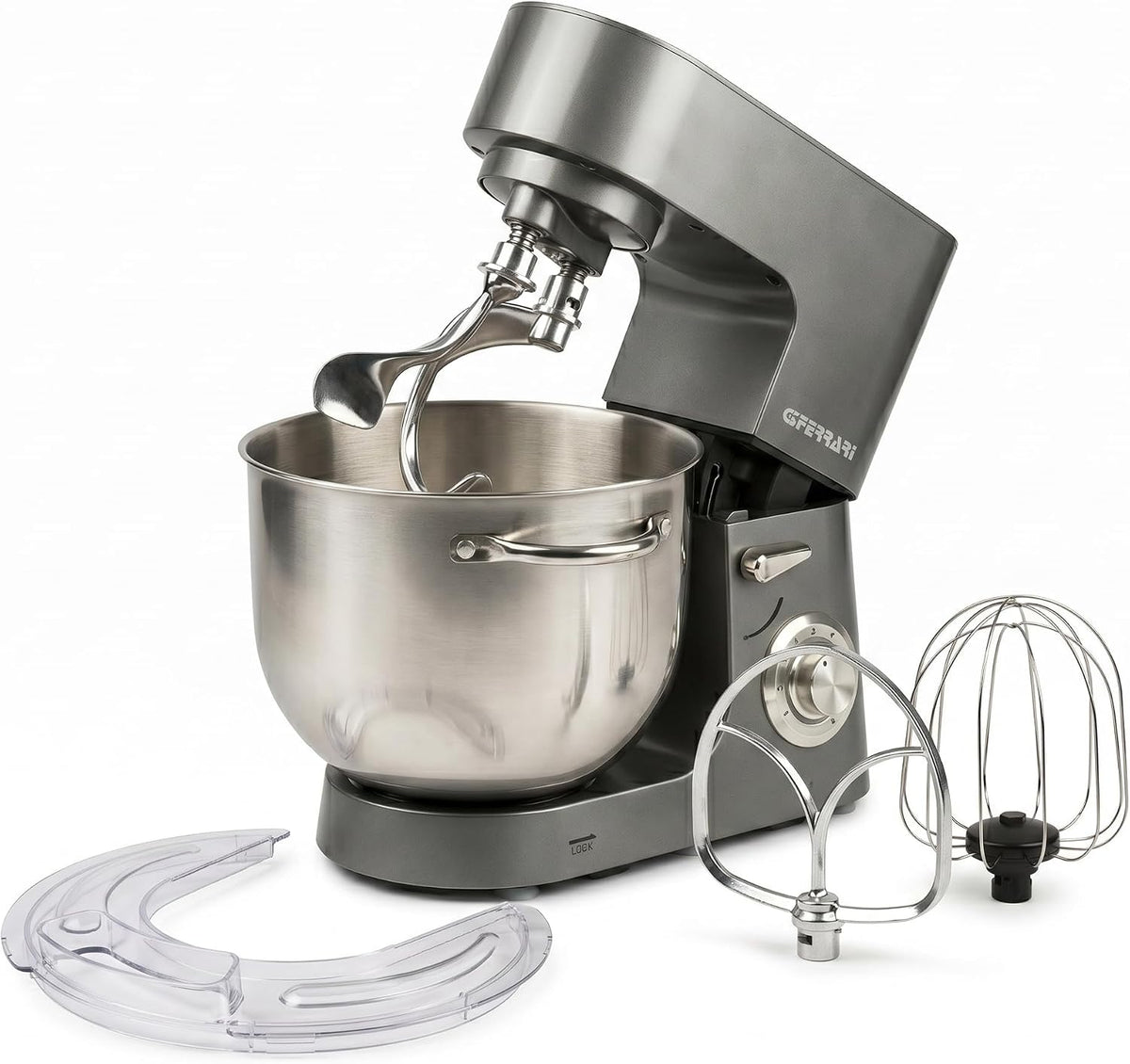 G3 Ferrari G20164 Pastaio Come a Mano Impastatrice Planetaria, 1800 W, 8 Litri, Contenitore inox con maniglie, Doppio Gancio, 8 Velocità, Funzionamento Pulse, Accessori inclusi(Doppio gancio)